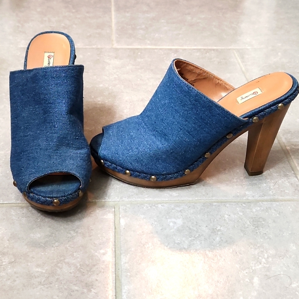 Denim heels